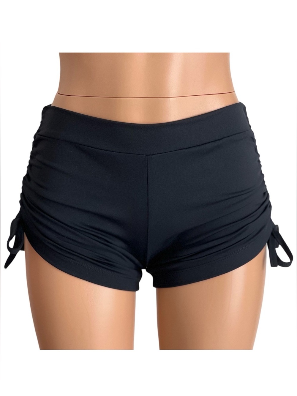Black Hot Yoga shorts sexy side string swim Made in USA